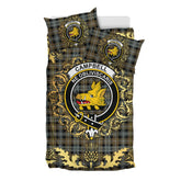 Campbell Argyll Weathered Tartan Crest Bedding Set - Golden Thistle Style